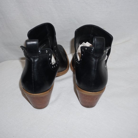 REBECCA MINKOFF Lana Black Studded Bootie split shaft Shootie sz. 8 Cuban heel - Picture 5 of 16
